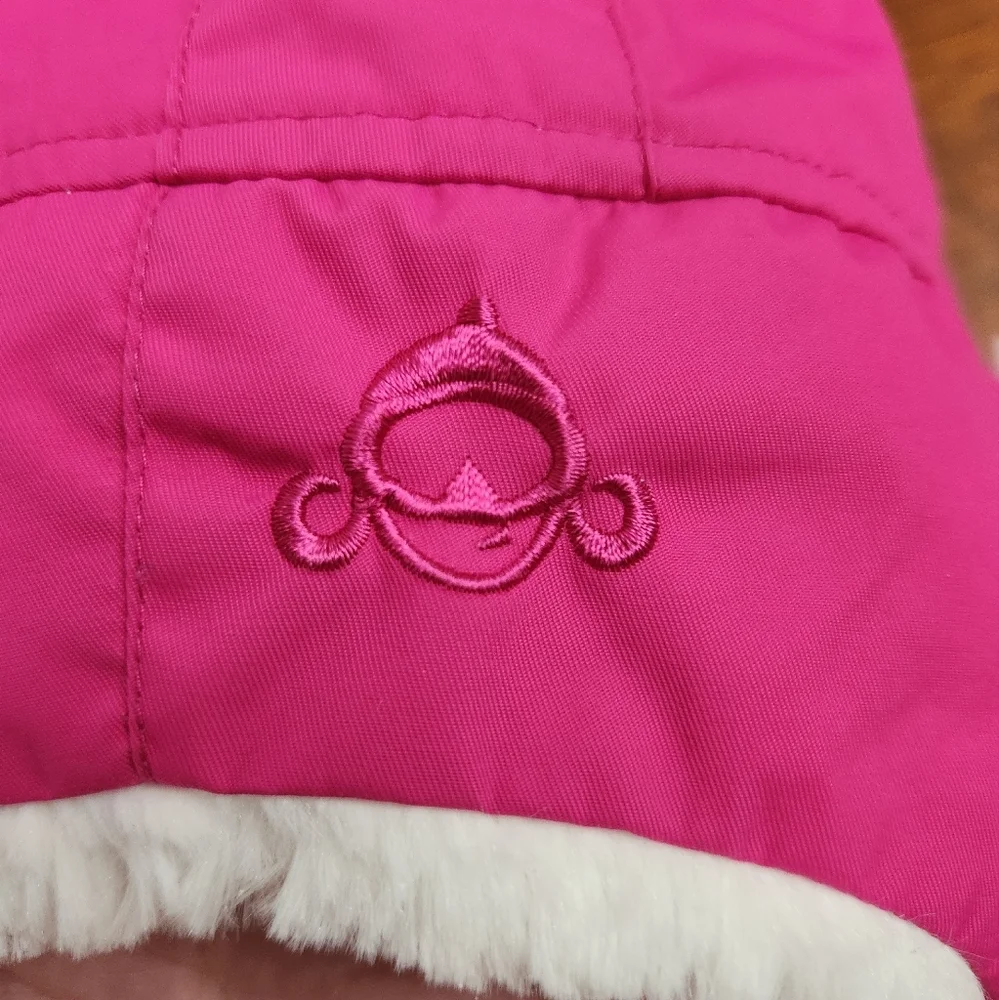 3/$25 Trapper Girl Winter Hat Medium Size Pink Quilted Ear Flaps White Sherpa